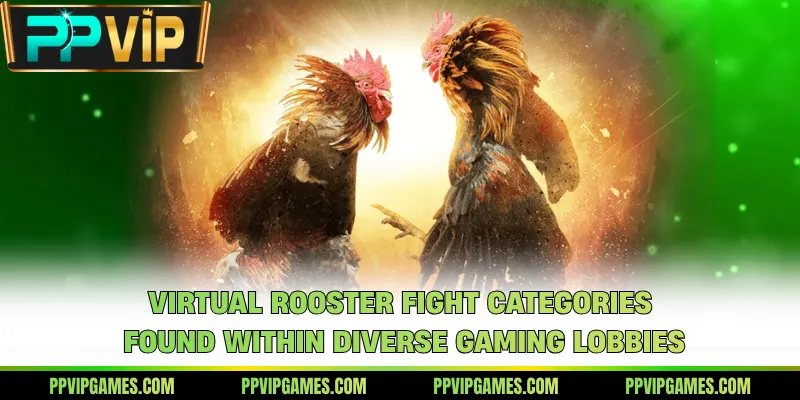 Virtual rooster fight categories found within diverse gaming lobbies